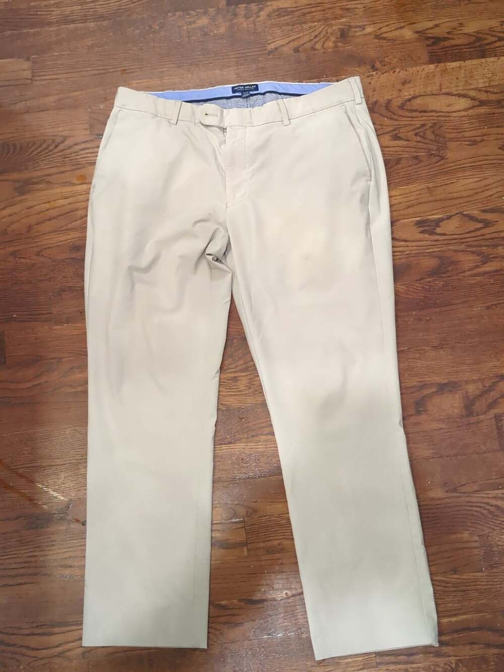 Peter Millar Crown Crafted Pants Size 35x32 Beige Flat Front Chinos